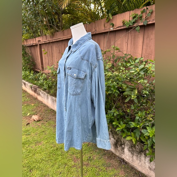 Wrangler Women's Rodeo Poster Light Denim Long Sleeve Size XXL - Picture 4 of 14